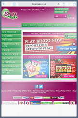 The mobile landing page at Bingo Magix