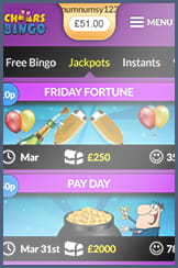 Jackpot bingo rooms on the go, Cheers Bingo