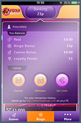 Deposit and Withdraw on the Foxy Bingo App