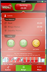 Deposit and Withdraw on the Tasty Bingo Mobile App
