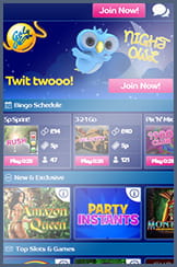 Bingo lobby of Gala mobile site