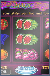 A classic fruit machine played on the mobile Loony