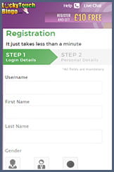The registration form is short and straightforward 