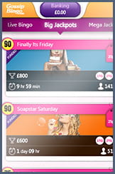 Jackpots at Gossip Bingo Mobile