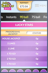 A 90-ball room at Lucky Rainbow on the go