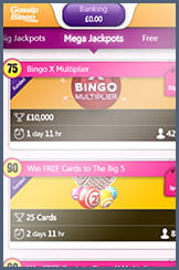 Mega Jackpots at Gossip Bingo Mobile