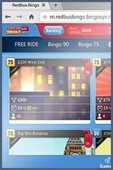 The Bingo lobby seen on a tablet